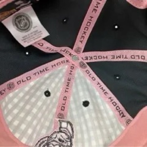 Ottawa Senators Black Pink Gingham Old Time Hockey Adjustable Hat - Picture 3 of 5